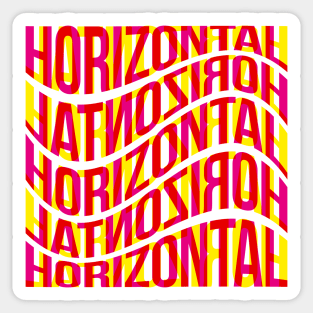 Horizontal Waves Typography (Magenta Yellow Red) Sticker